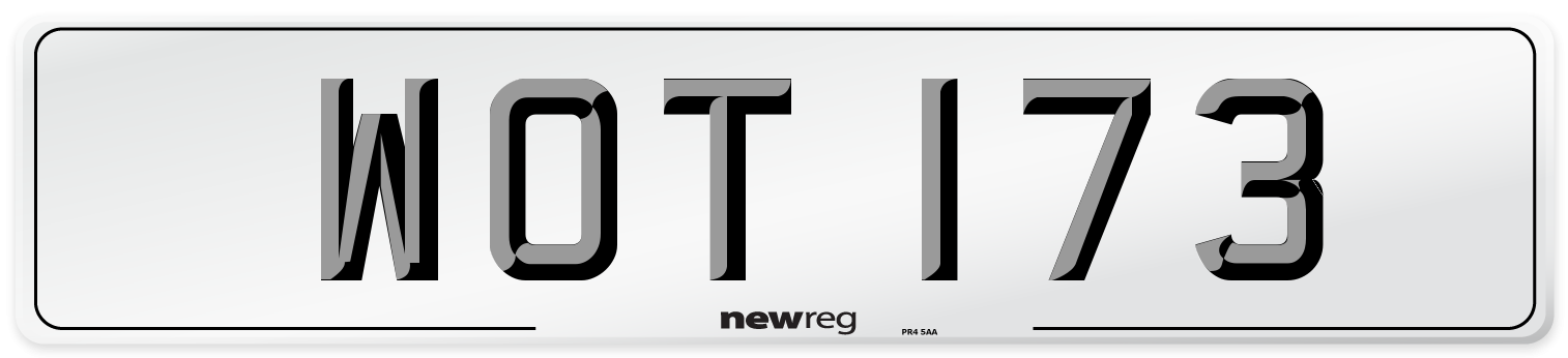 WOT 173 Number Plate from New Reg